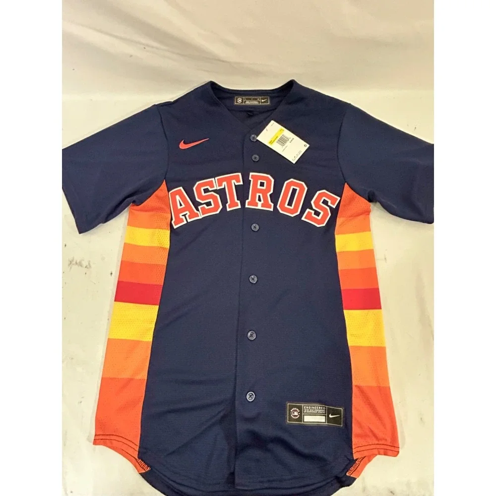 Houston Astros #27 Jose Altuve Nike Engineered Navy Orange‎ Size S MLB Jersey